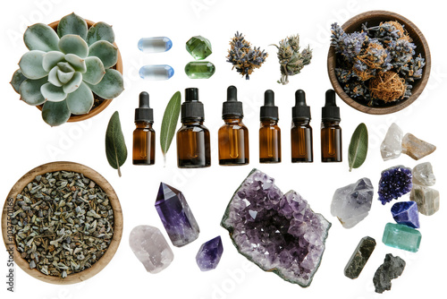 Wellness Kit Featuring Essential Oils and Crystals