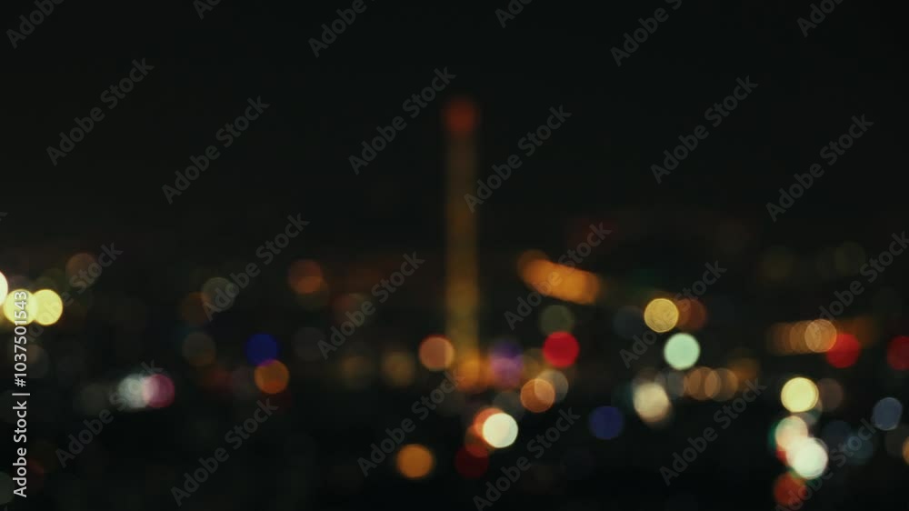 urban city skyline bokeh of Seoul in South Korea, Asia.