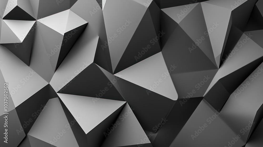 Abstract 3D Black Polygonal Background Abstract 3D Black Polygonal Background
