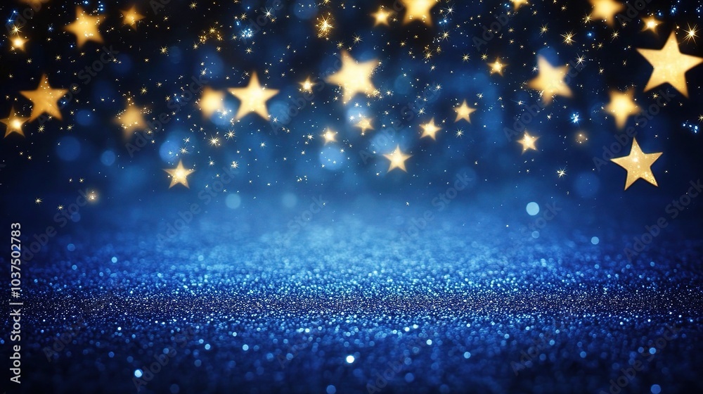 Starry Night Sky with Glittering Background Effects Starry Night Sky with Glittering Background Effects