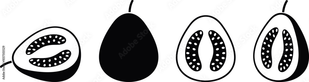 Guava logo. Isolated guava on white background Guava logo. Isolated guava on white background