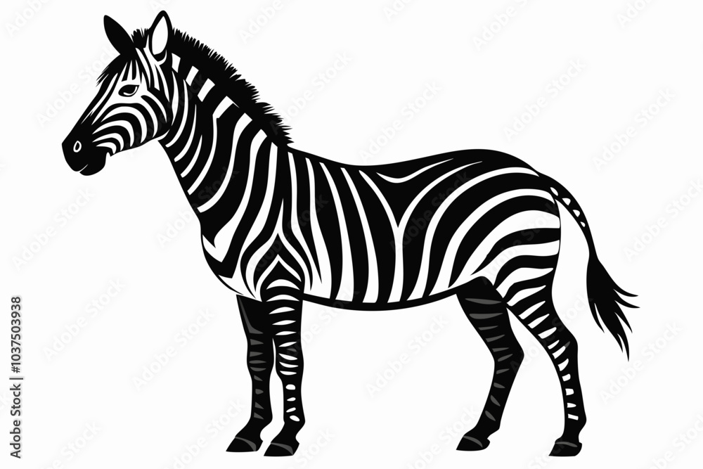 Zebra silhouette vector illustration on white background Zebra silhouette vector illustration on white background