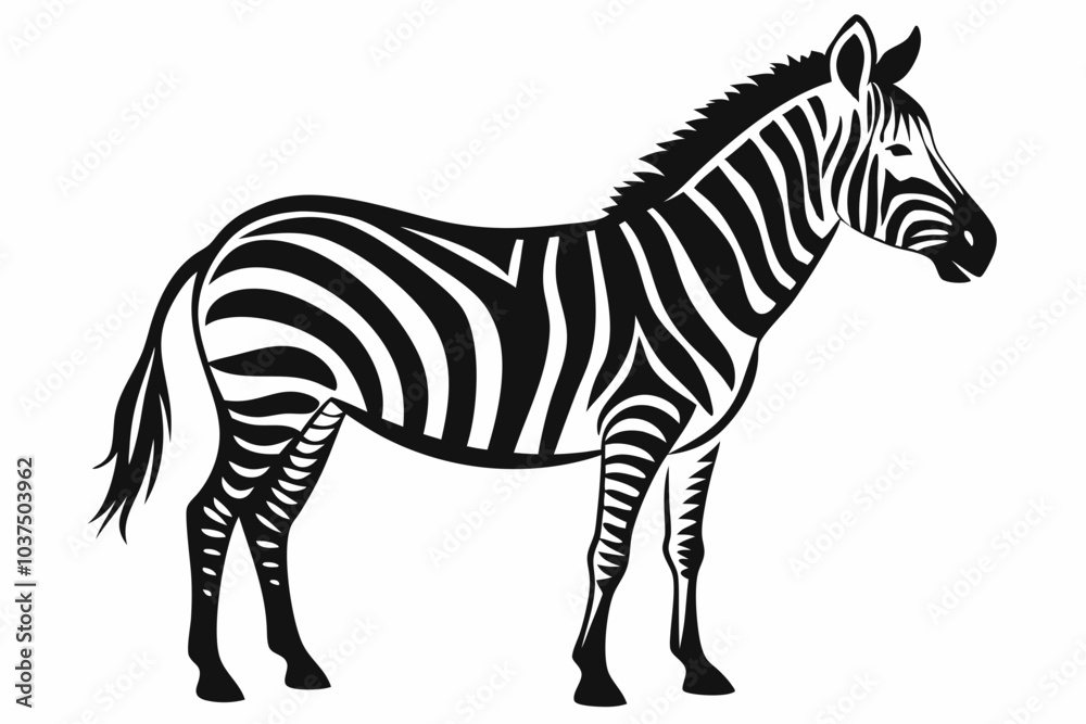 Zebra silhouette vector illustration on white background Zebra silhouette vector illustration on white background