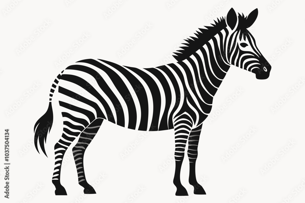 Zebra silhouette vector illustration on white background Zebra silhouette vector illustration on white background