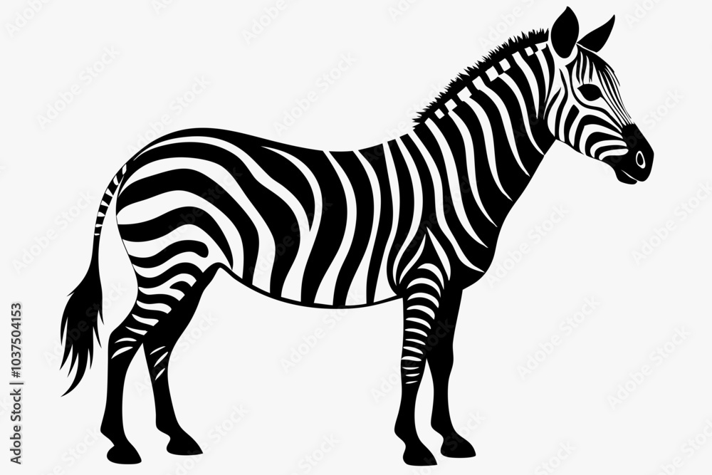 Zebra silhouette vector illustration on white background Zebra silhouette vector illustration on white background