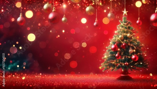 3d metallic red gold noel father christmas conceptual scene with gifts