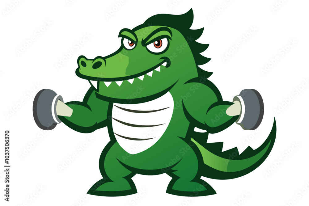 Cute cartoon green reptile monster vector illustration Cute cartoon green reptile monster vector illustration