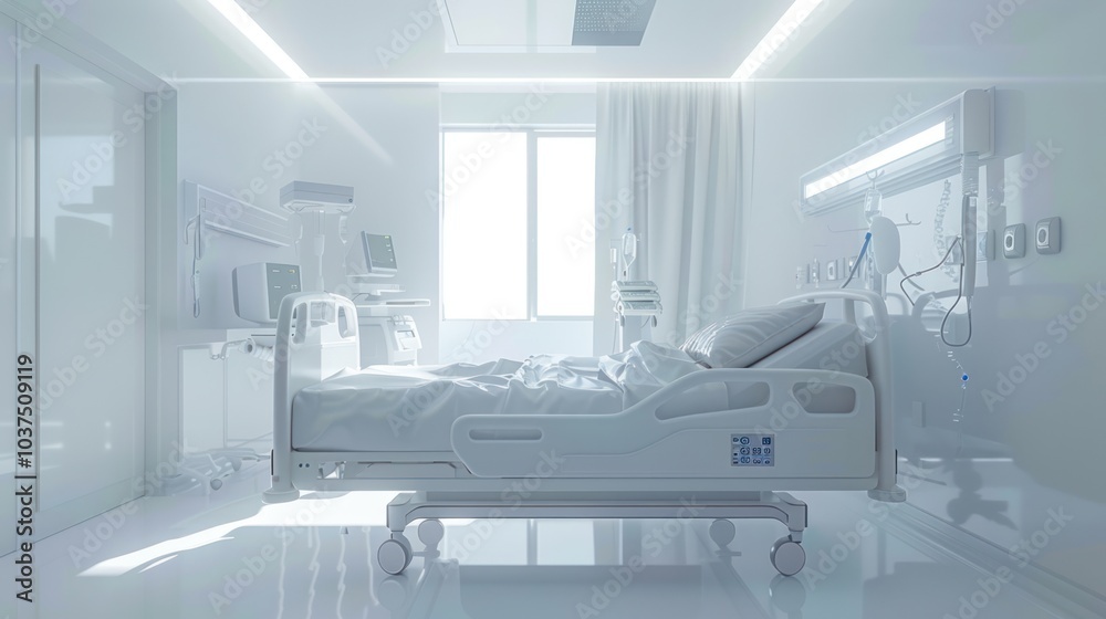 Hospital Room with Empty Bed Hospital Room with Empty Bed