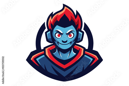 A cartoon red devil character with a mask, a vector illustration hinting at Halloween danger