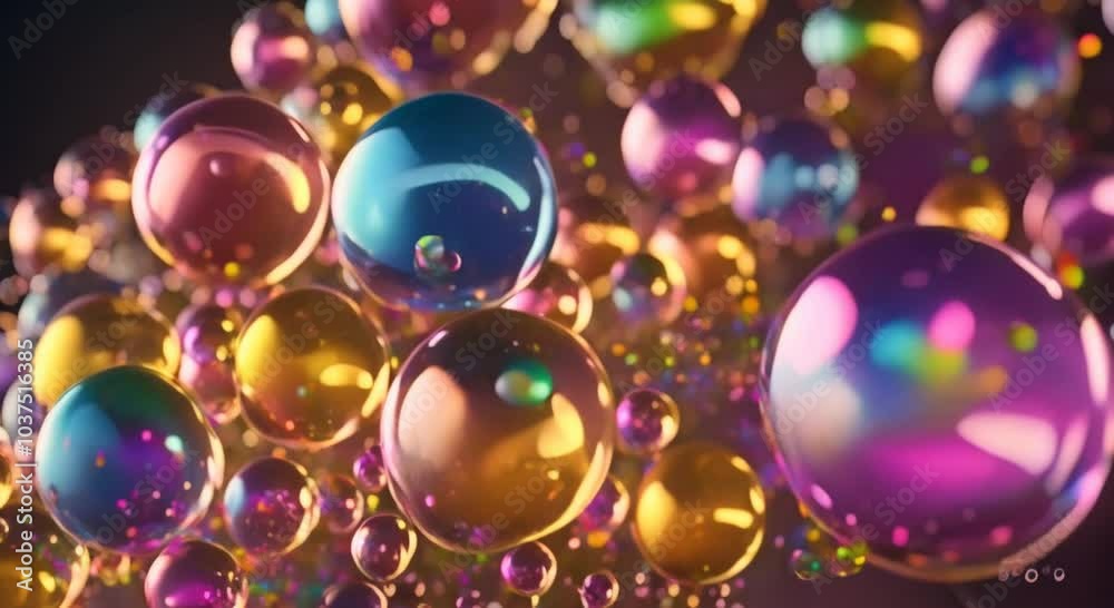 Abstract animation of colored bubbles 3d render seamless looped video 4k animation Abstract animation of colored bubbles 3d render seamless looped video 4k animation