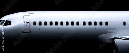Airplane Side View with Windows and Door