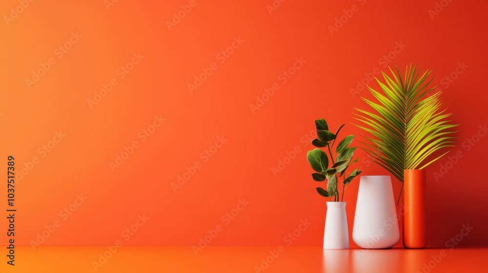 Modern Minimalist Design with Orange Background Modern Minimalist Design with Orange Background