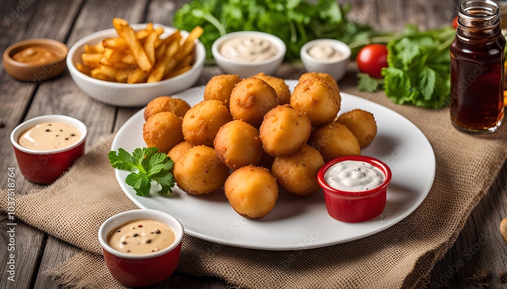 Delicious Potato Balls with Dips
