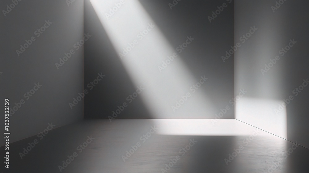 Light Rays in an Empty Room with Minimalist Design Light Rays in an Empty Room with Minimalist Design