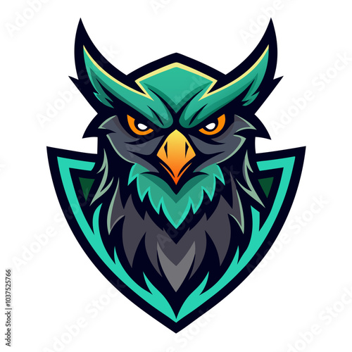 Majestic eagle owl emblem, a vector illustration with tribal wings, a symbol of nature's art
