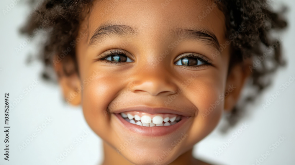 Joyful smiling child portrait with bright expression against soft background Joyful smiling child portrait with bright expression against soft background