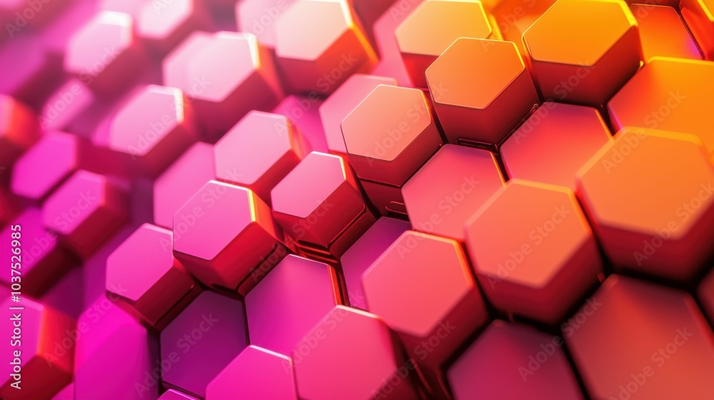 A close-up view of colorful hexagonal shapes creating a modern abstract digital background. The vibrant colors blend seamlessly into each other. A close-up view of colorful hexagonal shapes creating a modern abstract digital background. The vibrant colors blend seamlessly into each other.
