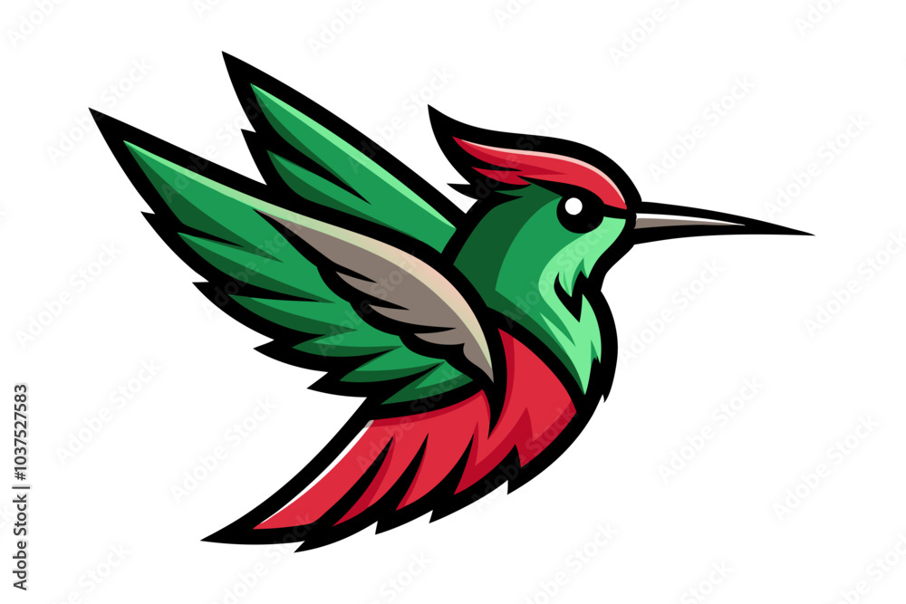 Obraz premium Bird of paradise, a vector illustration of a flying abstract bird, showcases its wild beauty