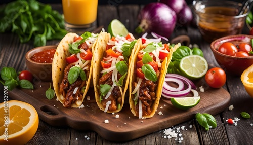 Wallpaper Mural Delicious Mexican Tacos with Fresh Ingredients Torontodigital.ca