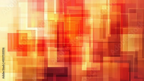 An abstract digital artwork featuring vibrant red and yellow geometric shapes layered for a modern look, emphasizing color depth and texture.