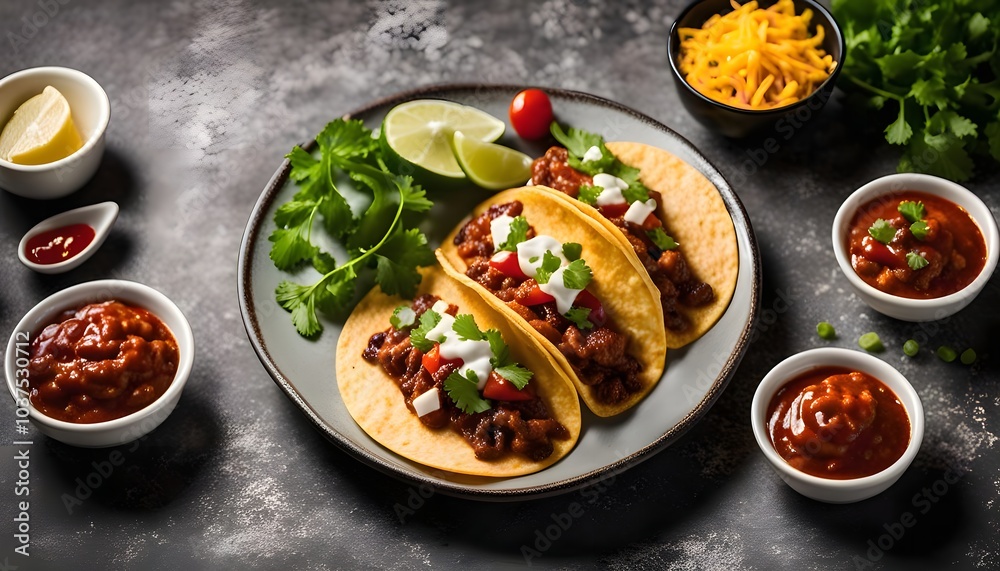 Delicious Tacos with Toppings Delicious Tacos with Toppings
