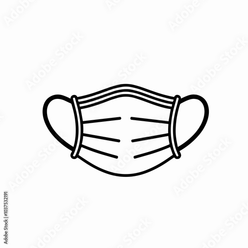 Face mask vector icon in black, health protection symbol