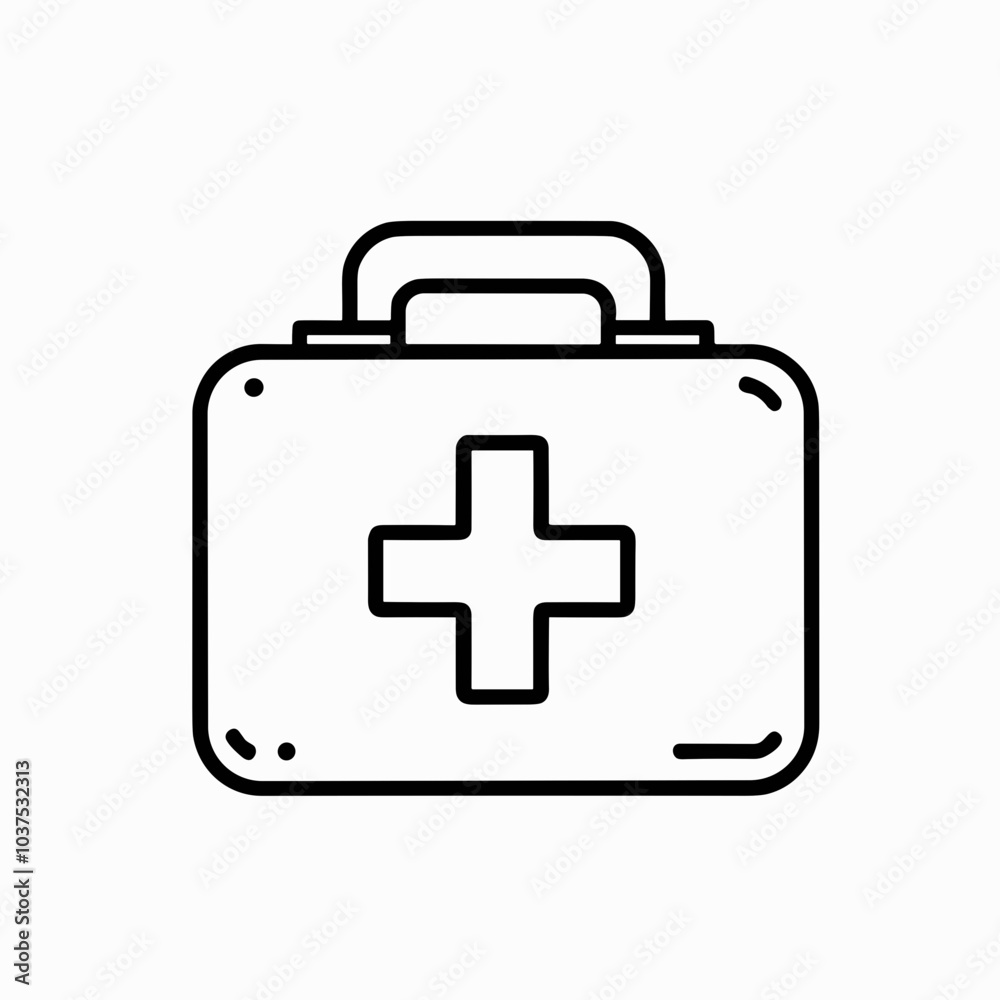 First aid kit vector icon in black, emergency medical supply symbol First aid kit vector icon in black, emergency medical supply symbol