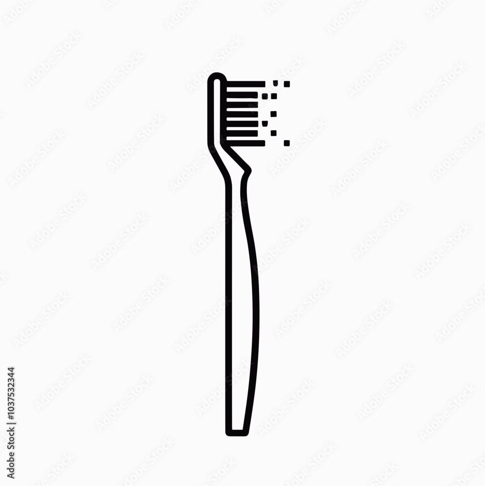 Toothbrush vector icon in black, dental hygiene symbol Toothbrush vector icon in black, dental hygiene symbol