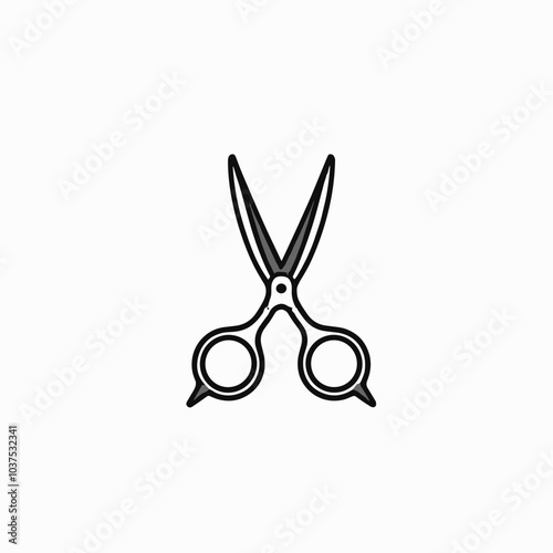 Scissors vector icon in black, hairdressing tool symbol