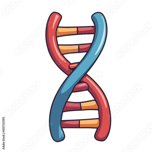 Colorful DNA helix vector icon, genetic code symbol