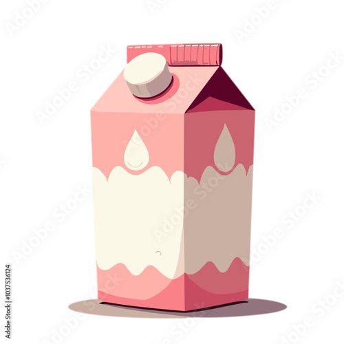 Wallpaper Mural Vector illustration of strawberry milk carton, flavored dairy drink packaging Torontodigital.ca