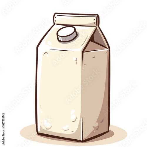 Vector image of milk carton, dairy product packaging design