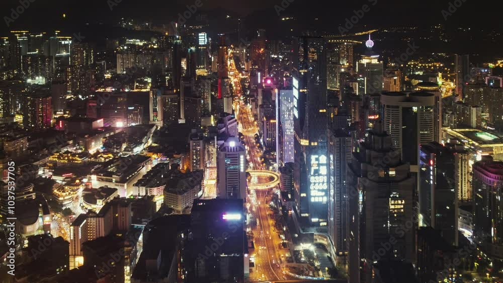 Time lapse view of urban modern skyscraper buildings in Shenzhen city Time lapse view of urban modern skyscraper buildings in Shenzhen city