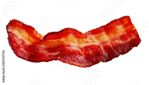 rasher of bacon isolated on white