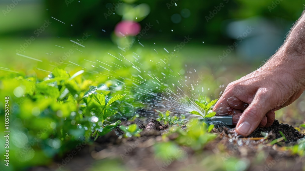 Fototapeta premium Watering a Garden