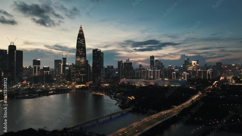 Shenzhen urban city modern buildings aerial view Shenzhen urban city modern buildings aerial view