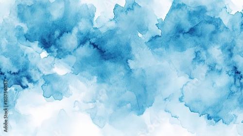 Abstract Blue Watercolor Wash: A serene, abstract background with a beautiful, flowing watercolor wash in shades of blue. This delicate design can be used for a variety of projects.