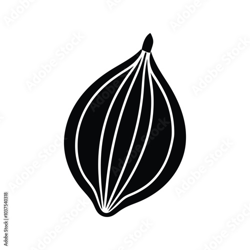 Cardamom icon with silhouette style. Vector line icons on white background.
