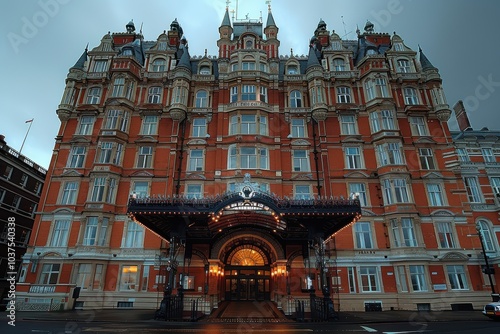 The image captures a grand, historical building with intricate architectural details that showcase its impressive facade and elaborate design elements beautifully photo