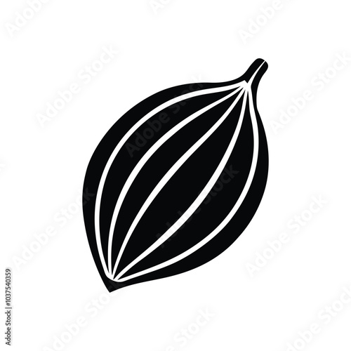 Cardamom icon with silhouette style. Vector line icons on white background.