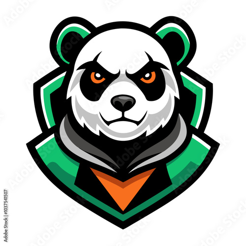 Cute baby panda cartoon character playing with bamboo illustration for fun wildlife art