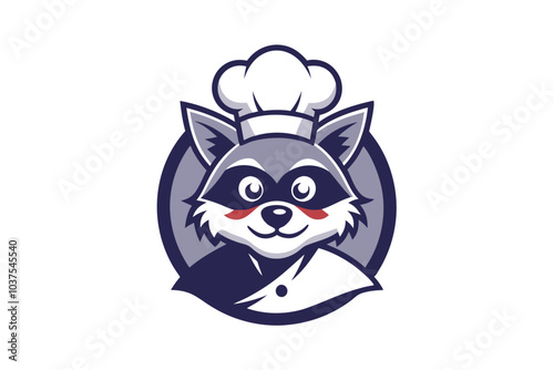 A cute black and white cartoon kitten vector illustration of a funny feline pet