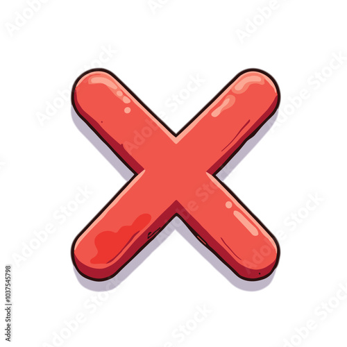 Red X mark vector, negative or incorrect symbol