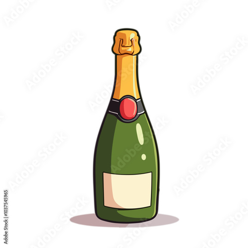 Champagne bottle, vector illustration, premium sparkling wine