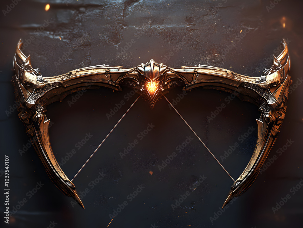 Ornate Medieval Fantasy Bow Aesthetic with Intricate Craftsmanship and Unique Design