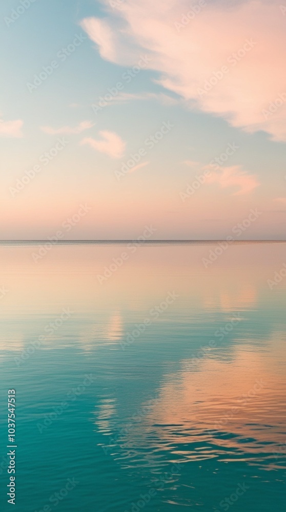 Tranquil Dawn Reflections Over a Calm Sea Horizon Tranquil Dawn Reflections Over a Calm Sea Horizon