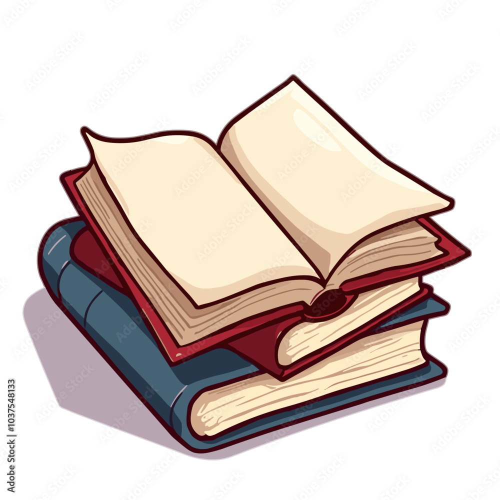 Stack of books vector illustration, education and knowledge concept Stack of books vector illustration, education and knowledge concept