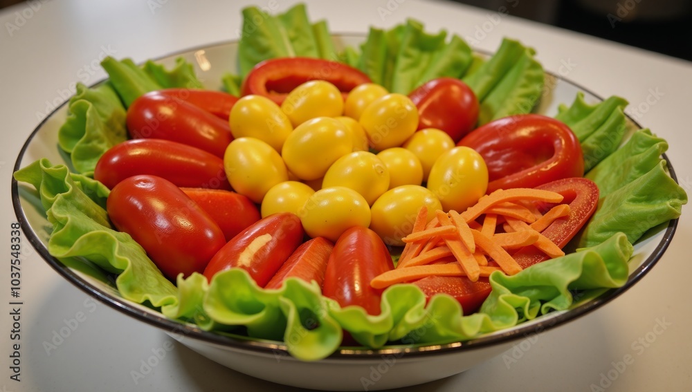 Background featuring vibrant salad bowl set design Background featuring vibrant salad bowl set design