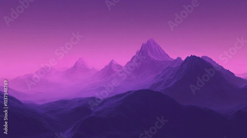 Purple Sky Behind Mountain Peaks 