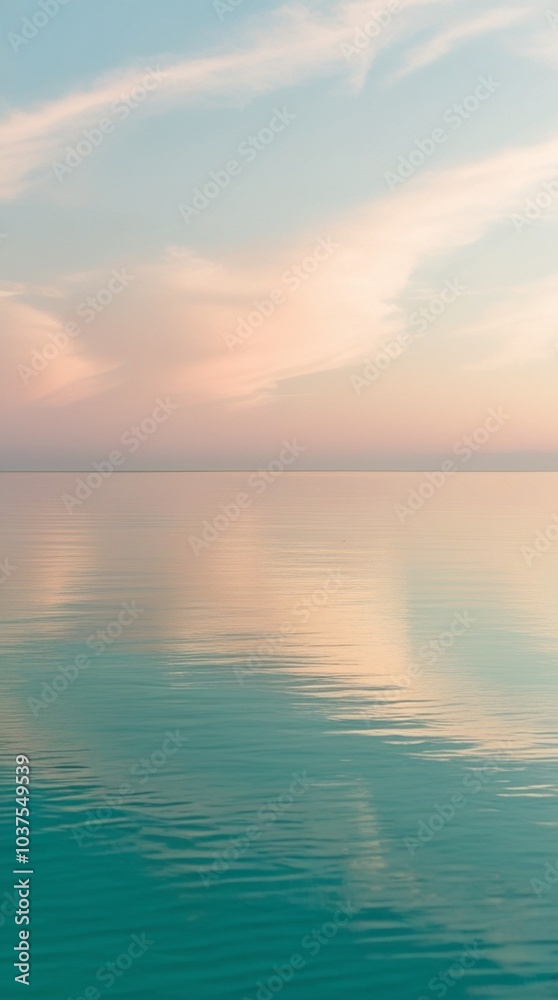 Obraz premium Dreamy Ocean Reflections Under a Blush-Tinted Sky
